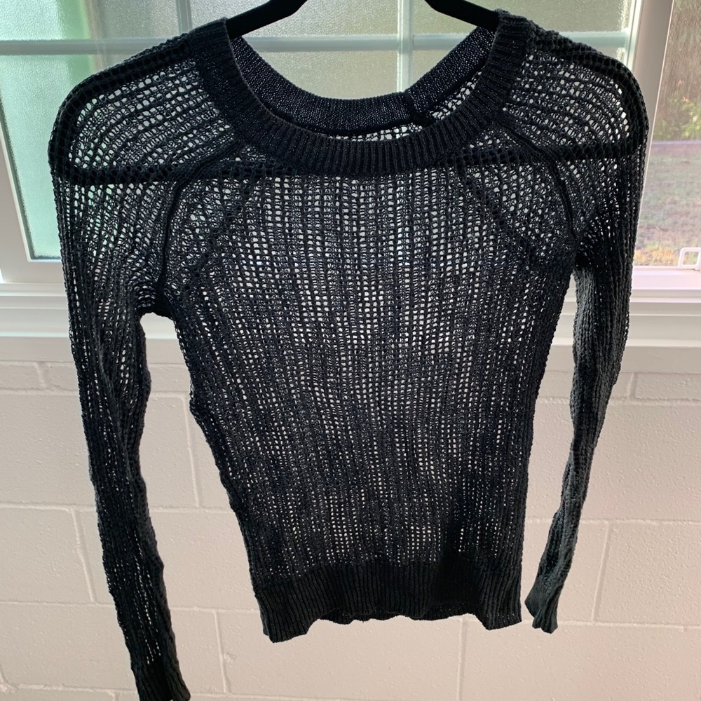 Old Navy dark grey mesh sweater XS